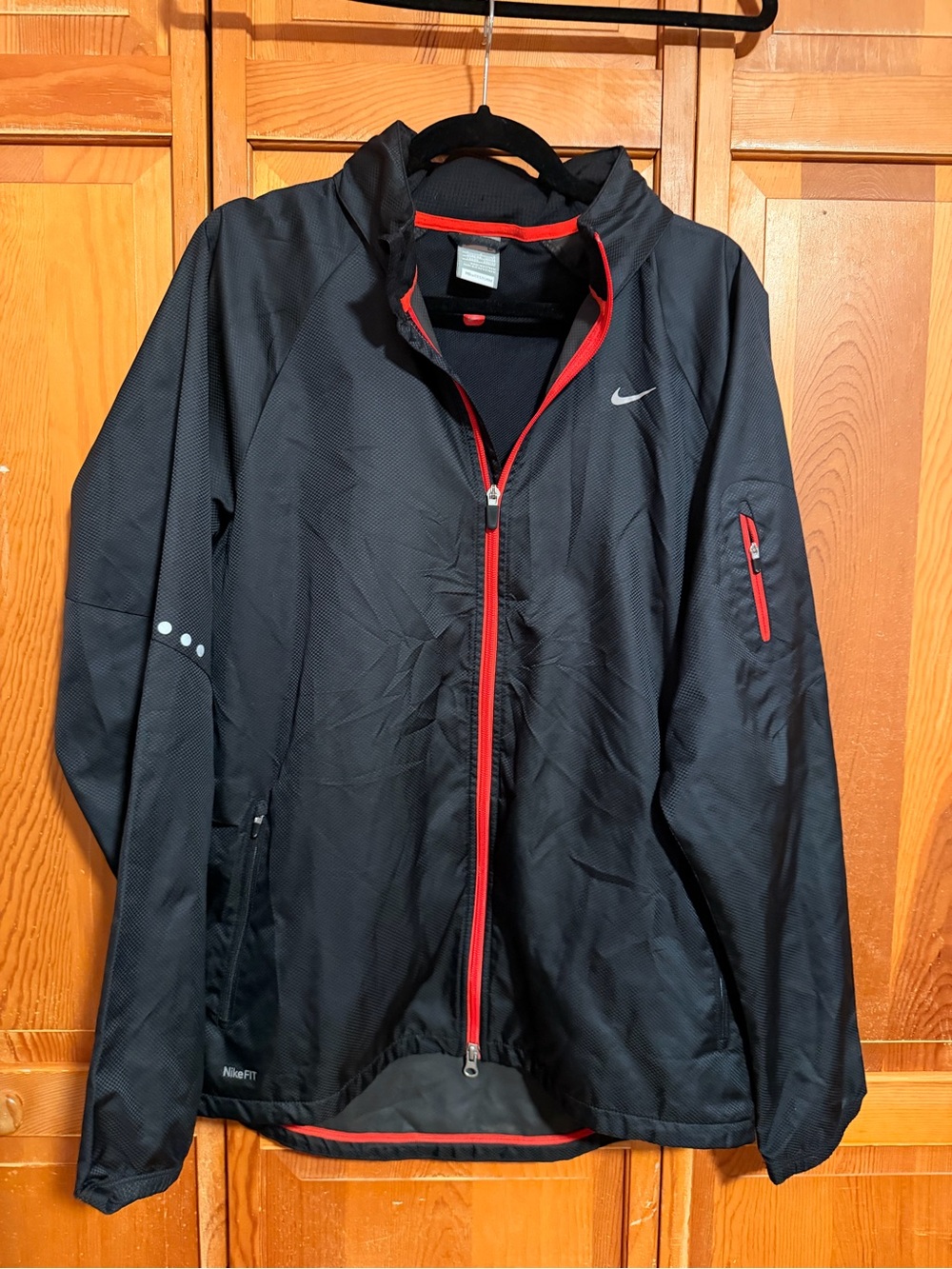 Nike Black Performance Jacket with Red Accents